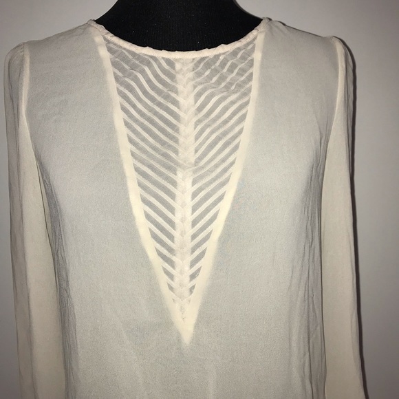 UO Pins & Needles Sheer Ivory Blouse - Picture 2 of 6